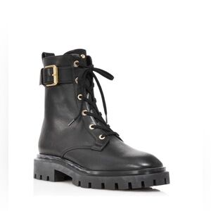 Stuart Weitzman Womens Ultra Combat & Lace-up Boots Black 7:5